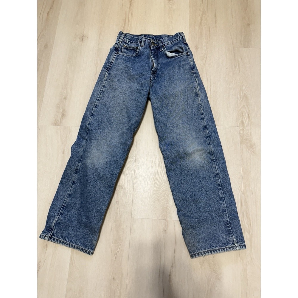 Carhartt Relaxed Fit Jeans Mens 28x30 Straight Denim Outdoor Flannel Lined B172